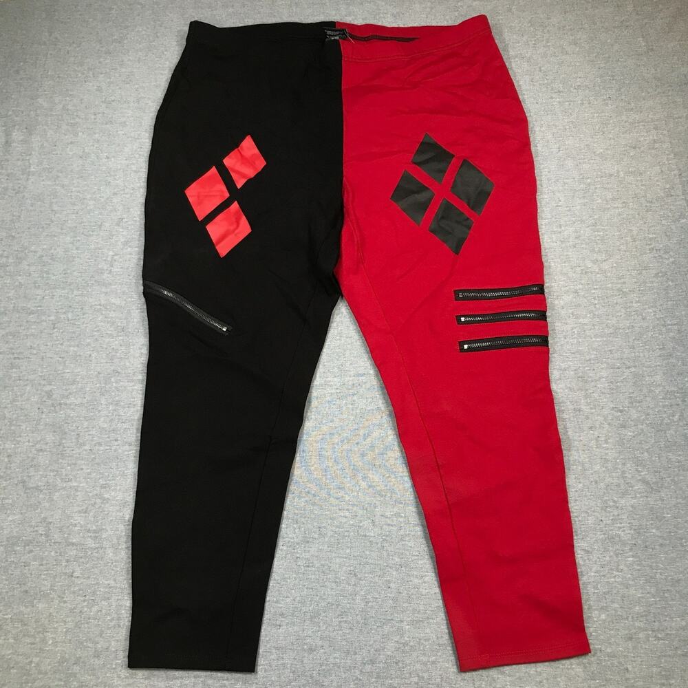 Hot Topic Suicide Squad Women's 2X Pants Red Black Harley Quinn Cosplay NWT AU14
